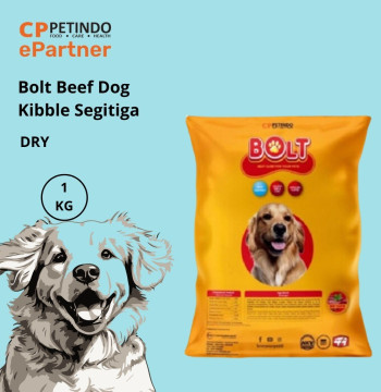 Bolt Beef Dog Food Kibble Segitiga 1 Kg